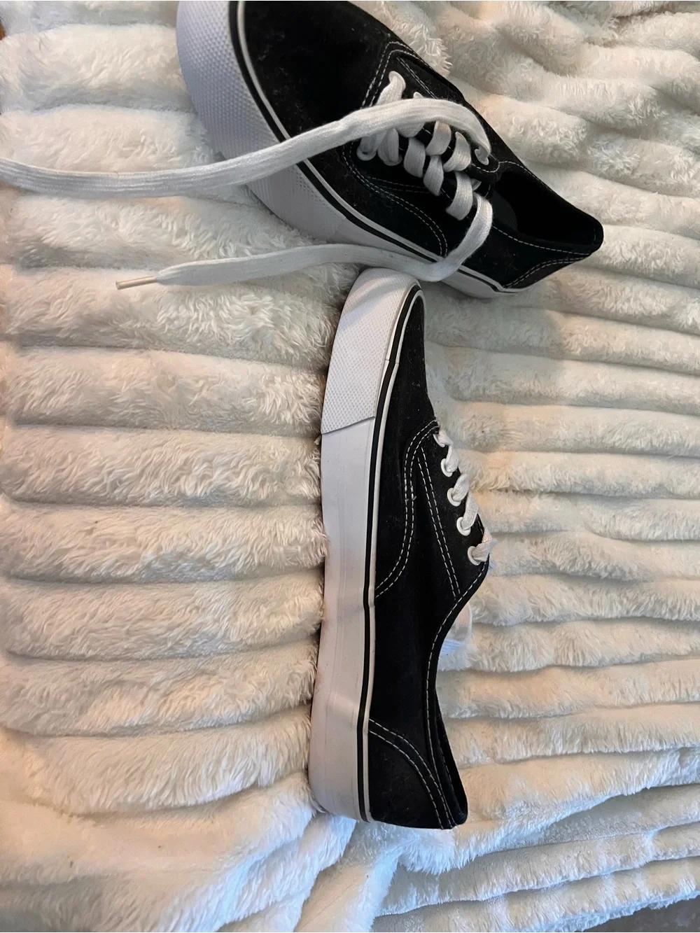 Mossimo Supply Co. Black and White Low-Top Canvas Platform Sneakers